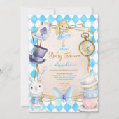 Story Book Alice im Wunderland Kinderdusche Einladung (Vorderseite)