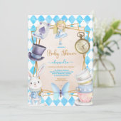Story Book Alice im Wunderland Kinderdusche Einladung (Stehend Vorderseite)