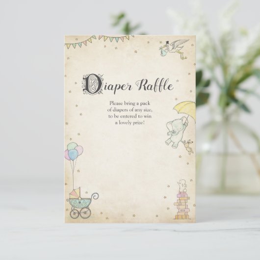 Story Book Baby Dusche Windelwaschkarte Einladung (Stehend Vorderseite)