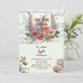 Story Book First Birthday Einladung (Stehend Vorderseite)