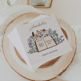 Story Book First Chapter Floral Girls Birthday Serviette