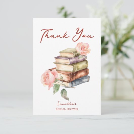 Story book New Kapitel Brautparty Dankeskarte (Stehend Vorderseite)