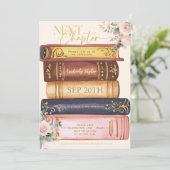 Story Book The Next Kapitel Floral Brautparty Einladung (Stehend Vorderseite)