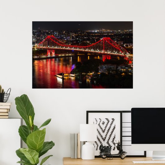 Story bridge & Brisbane City Skyline Australien Poster (Heimbüro)