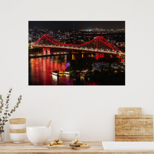 Story bridge & Brisbane City Skyline Australien Poster (Küche)