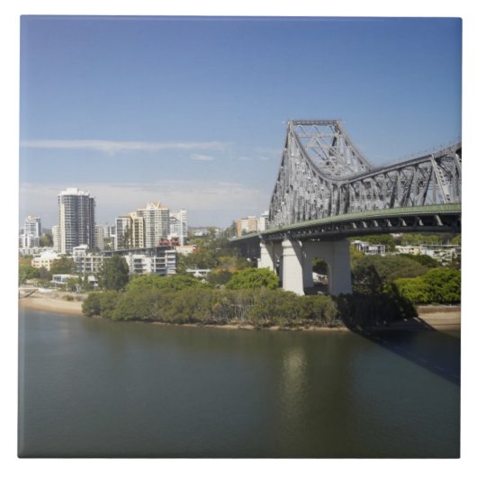 Story Bridge, Brisbane River und Kangaroo Fliese (Vorderseite)