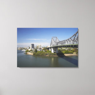 Story Bridge, Brisbane River und Kangaroo Leinwanddruck