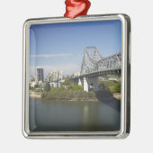 Story Bridge, Brisbane River und Kangaroo Silbernes Ornament (Links)