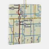 Story City IA Vintage Karte Keramikornament (Rechts)