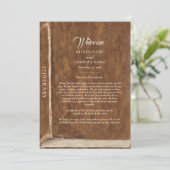 Story Fairytale Library Book Wedding Itinerary Programm (Stehend Vorderseite)