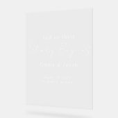 Story fängt Elegant Wedding Willkommen Akryllische Acrylschild (Winkel)