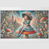 Storybook Alice Magical Mushroom Decoupage Seidenpapier (Vorderseite)