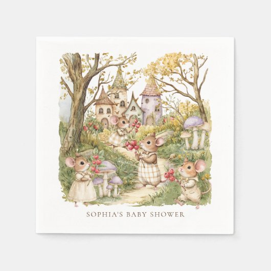 Storybook Animals Watercolor Kinderdusche Serviette (Vorderseite)