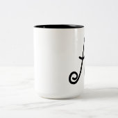 Storybook-Art-Wirbles Monogramm Zweifarbige Tasse (Mittel)