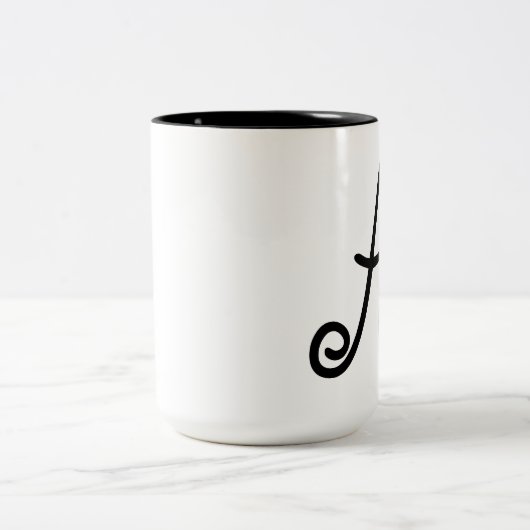 Storybook-Art-Wirbles Monogramm Zweifarbige Tasse (Mittel)