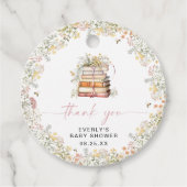 Storybook Baby Dusche Round Gevor Wildblume Pink Geschenkanhänger (Vorderseite)