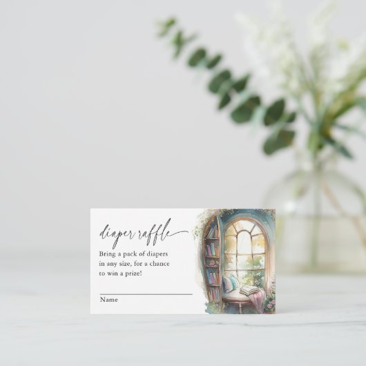 Storybook Baby Showdiaper Raffle Ticket Begleitkarte (Stehend Vorderseite)