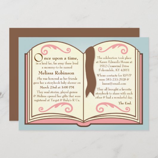 Storybook Baby Shower Einladungen (Vorne/Hinten)