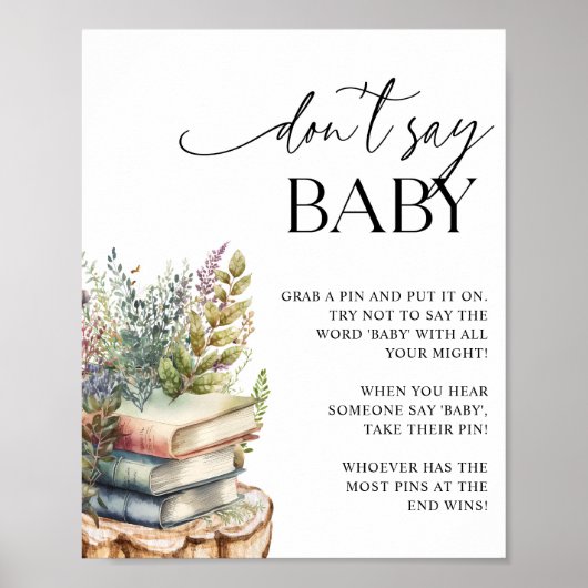 Storybook Baby Shower Say Baby Game nicht Poster (Vorne)