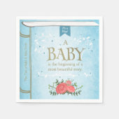 Storybook Baby Showpaper Napkin Boy Blue Serviette (Vorderseite)