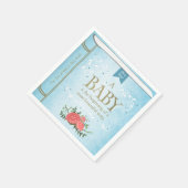Storybook Baby Showpaper Napkin Boy Blue Serviette (Ecke)