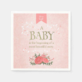 Storybook Baby Showpaper Napkin Pink Girl Serviette