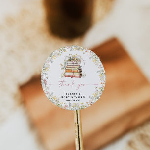 Storybook Babydusche Rundsticker Wildblume Runder Aufkleber