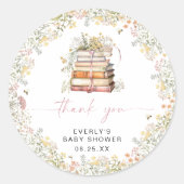 Storybook Babydusche Rundsticker Wildblume Runder Aufkleber (Vorderseite)