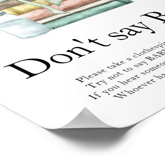 Storybook Babydusche - Sagen Sie nicht, Baby Poster (Ecke)