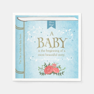 Storybook-Babyparty-Papierservietten-Jungen-Blau Serviette
