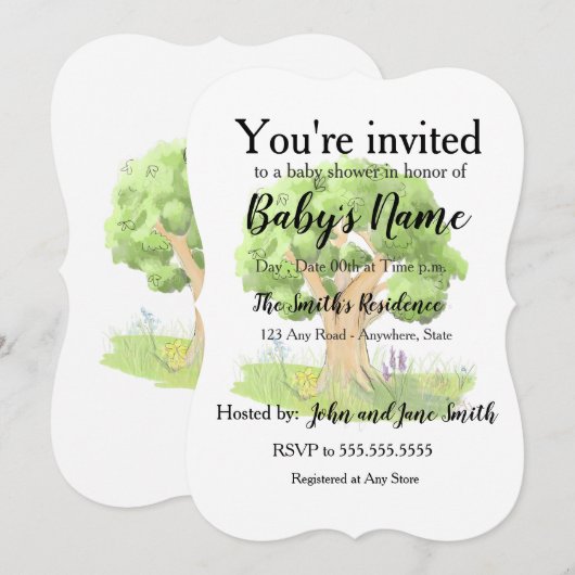 Storybook-Baum Einladung (Vorne/Hinten)