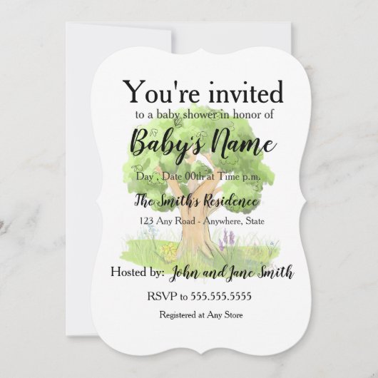 Storybook-Baum Einladung (Vorderseite)