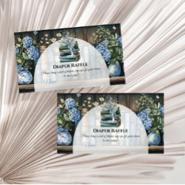 Storybook Blue Boy Library Book Baby Shower Diaper Begleitkarte