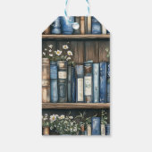 Storybook Blue Boy Library Book Baby Shower Geschenkanhänger (Rückseite)