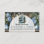 Storybook Blue Boy Library Book for Baby Shower Begleitkarte (Vorderseite)