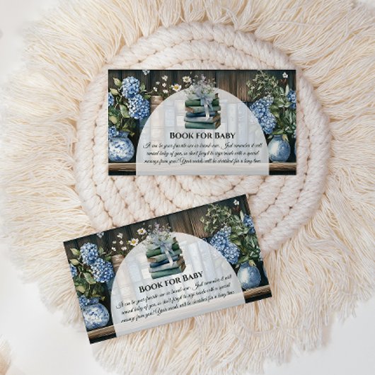 Storybook Blue Boy Library Book for Baby Shower Begleitkarte