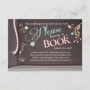 Storybook Bringen Sie ein Buch Babydusche Vintag B Begleitkarte