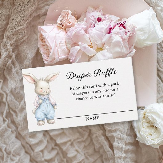 Storybook Bunny Cute Diaper Raffle Begleitkarte