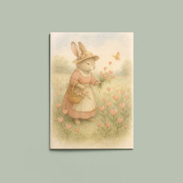Storybook Bunny with Flowers – Whimsical Woodland  Karte
