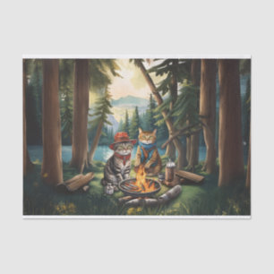 Storybook Campfire Katzen, Liebe the Outdoor Seidenpapier
