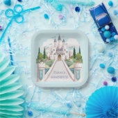 Storybook Castle Illustriert Blue Baby Dusche Pappteller (Party)