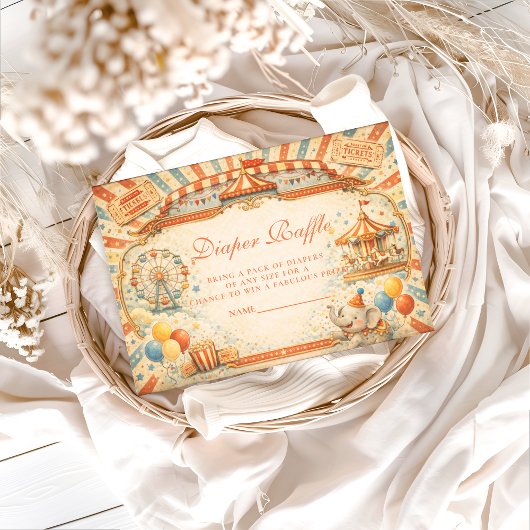 Storybook Circus Diapper Raffle Begleitkarte