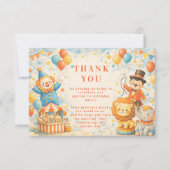Storybook Circus Friends Birthday Dankeskarte (Vorderseite)