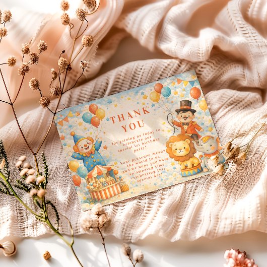 Storybook Circus Friends Birthday Dankeskarte