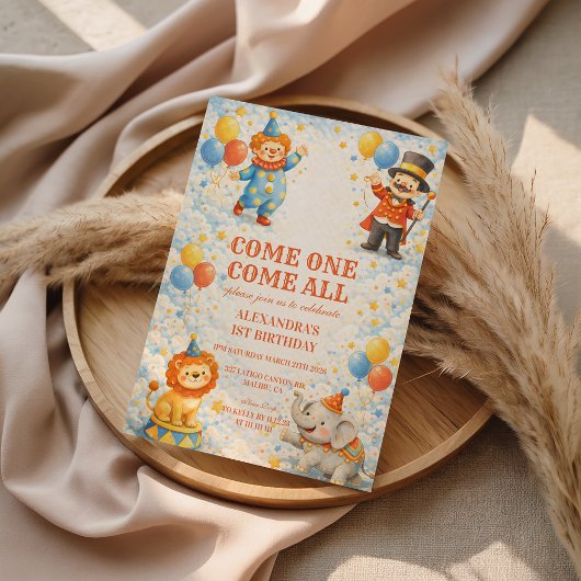 Storybook Circus Friends Birthday Einladung