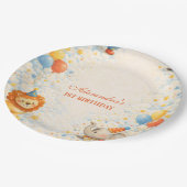 Storybook Circus Friends Birthday Pappteller (Schrägansicht)