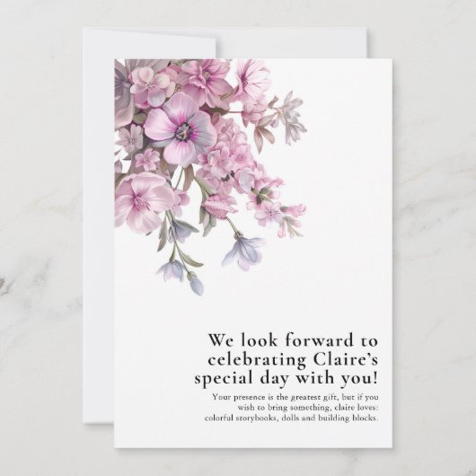 Storybook Coquette Buch Kapitel Eins Einladung (Rückseite)