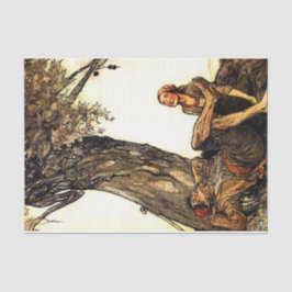 Storybook Couple Tree Vintag Decoupage Seidenpapier