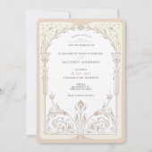 Storybook Cream Taupe Elegance Einladung Hochzeit (Vorderseite)