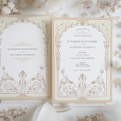 Storybook Cream Taupe Elegance Einladung Hochzeit